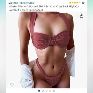 Women's Ruched High Cut Bikini